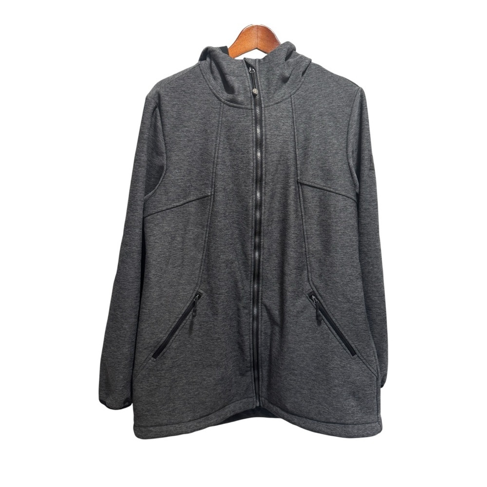Swiss Tech Grey Softshell Fleece Lined Hooded Jacket Size XL